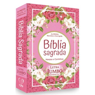 Bíblia Sagrada Letra Jumbo | ARC | Capa Dura Rosa Geométrica