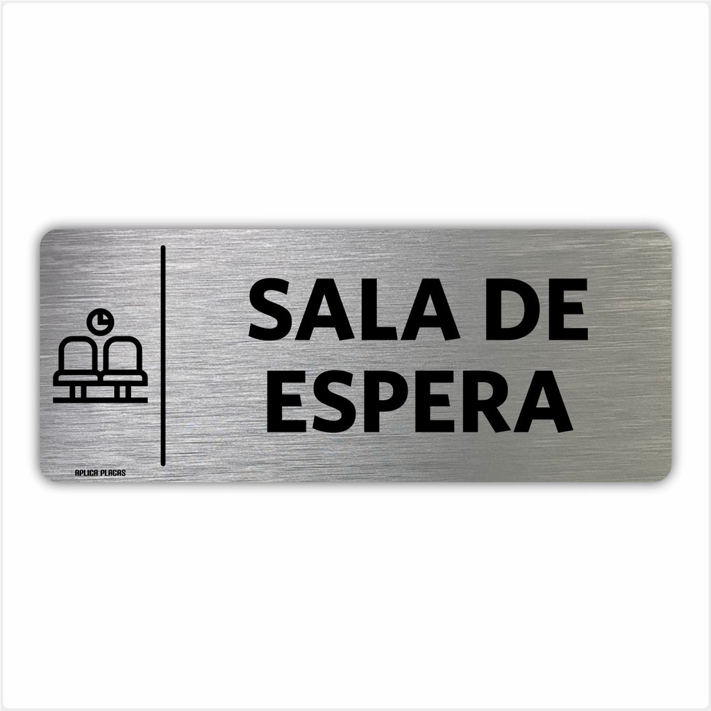 Placa Sala de Espera - 8x20cm Sinalização Indicação Porta Condomínio Comércio Escritório Consultório