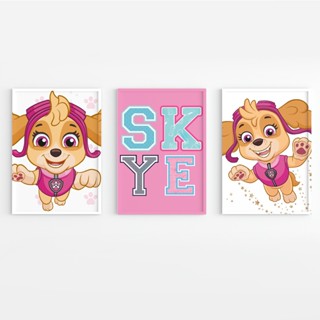 Kit 3 Quadros Decorativos Patrulha Canina Para Quarto Infantil