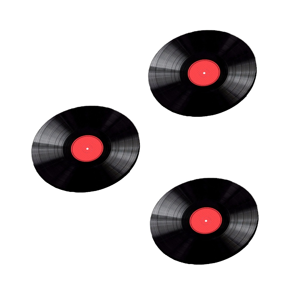 Kit 3 Porta Copo Bolacha Neoprene Disco de Vinil