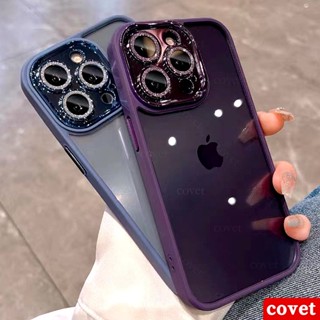 COVET Protetora De Lente De Câmera De glitter Integrada Com Uma Case Capa Capinha De Celular Para iPhone 15 14 13 12 11 Pro Max 14 15 Pro