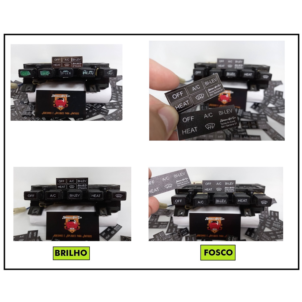 Adesivos Grafia dos Botões Ar Condicionado Gol Santana G1 - Apliques das teclas no Padrão Original em Oferta na Shopee