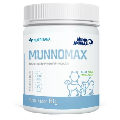Nutrisana Munnomax 80g Suplemento Aminoácido para Cães e Gatos Mundo Animal - Pets