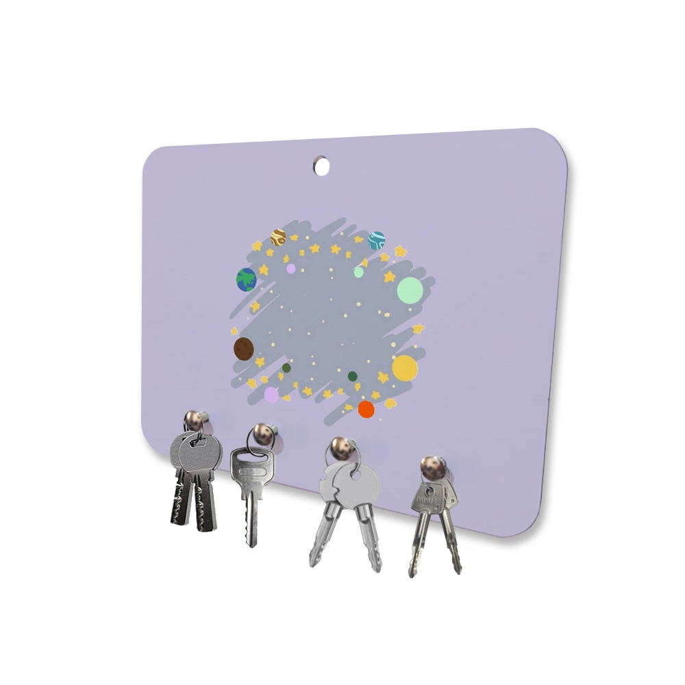 Porta Chaves MDF 4 Pinos Espaço Estrelas Planetas Via
