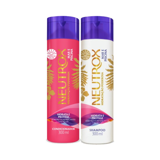 Kit Neutrox Mar e Piscina 300ml Vegano 1 Condicionador e 1 Shampoo