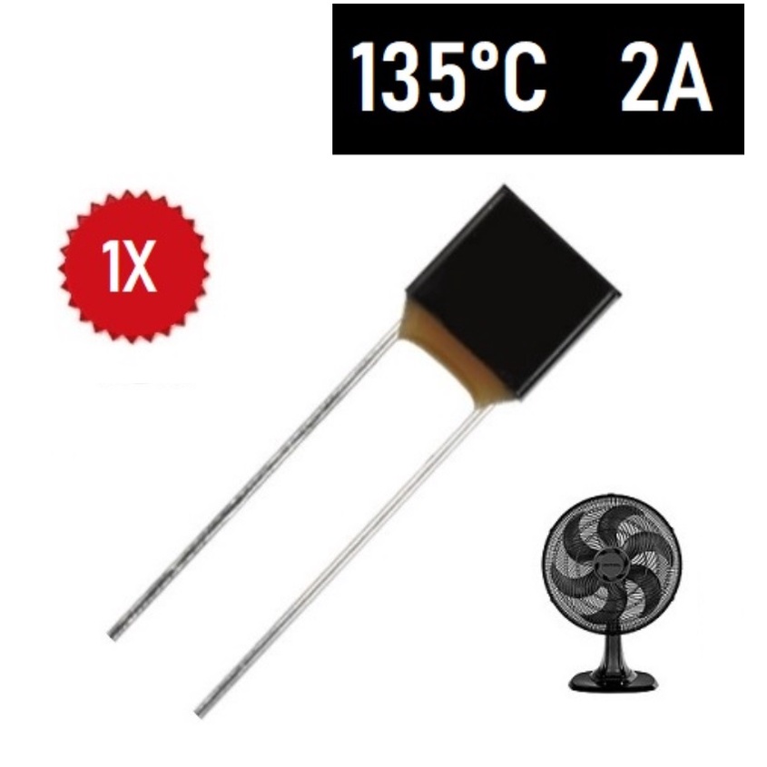 1 Fusível Térmico 2A 135 Graus 135C 135°C 250V