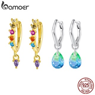 Bamoer Brincos De Prata 925 Argola De Zircônia Waterdrop