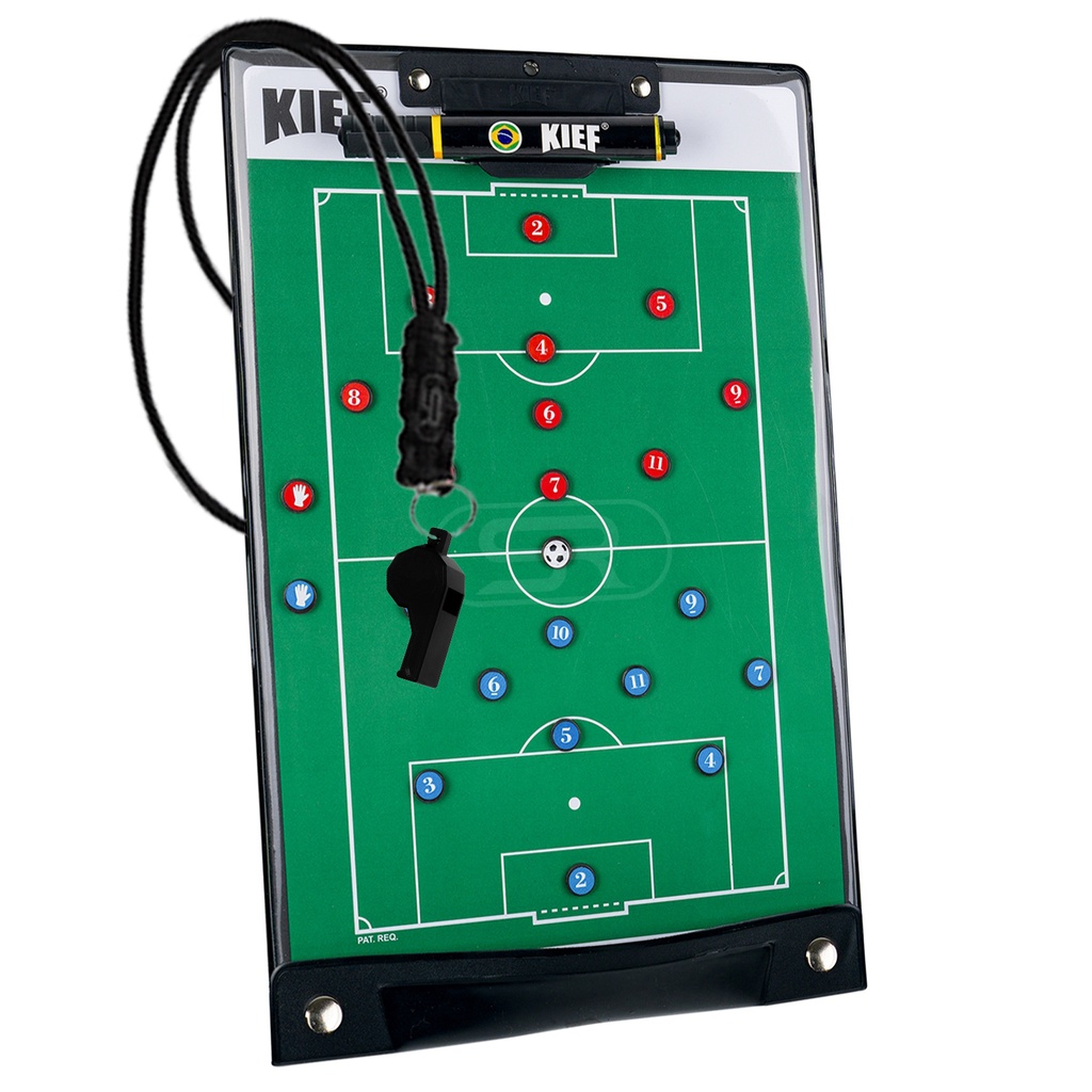 Prancheta Tática Magnética Futebol De Campo Kief C/ Apito
