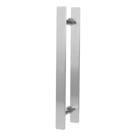 Kit com 5 Puxador Duplo Aluminio 60 Cm Escovado Porta Pivotante ou Madeira ou Vidro Chato 6160-1