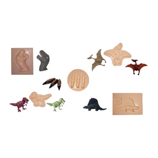 Molde de Silicone Kit Dinossauros - Biscuit, Resina, Pastas e etc... (B 478) em Oferta na Shopee