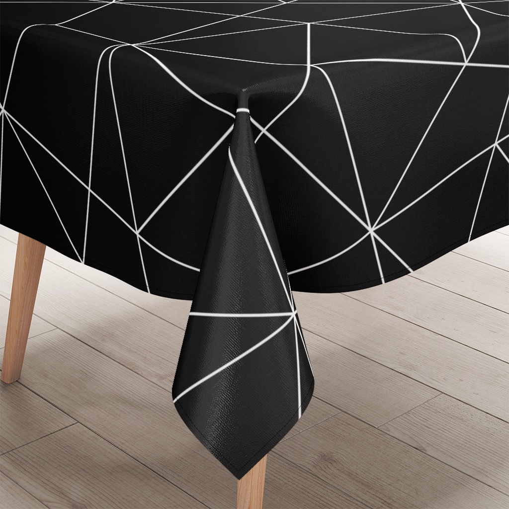 Toalha de Mesa Retangular Decorativa Serve 4 e 6 Lugares Formas Fundo Preto Dcorô ENVIO RÁPIDO!!! em Oferta na Shopee
