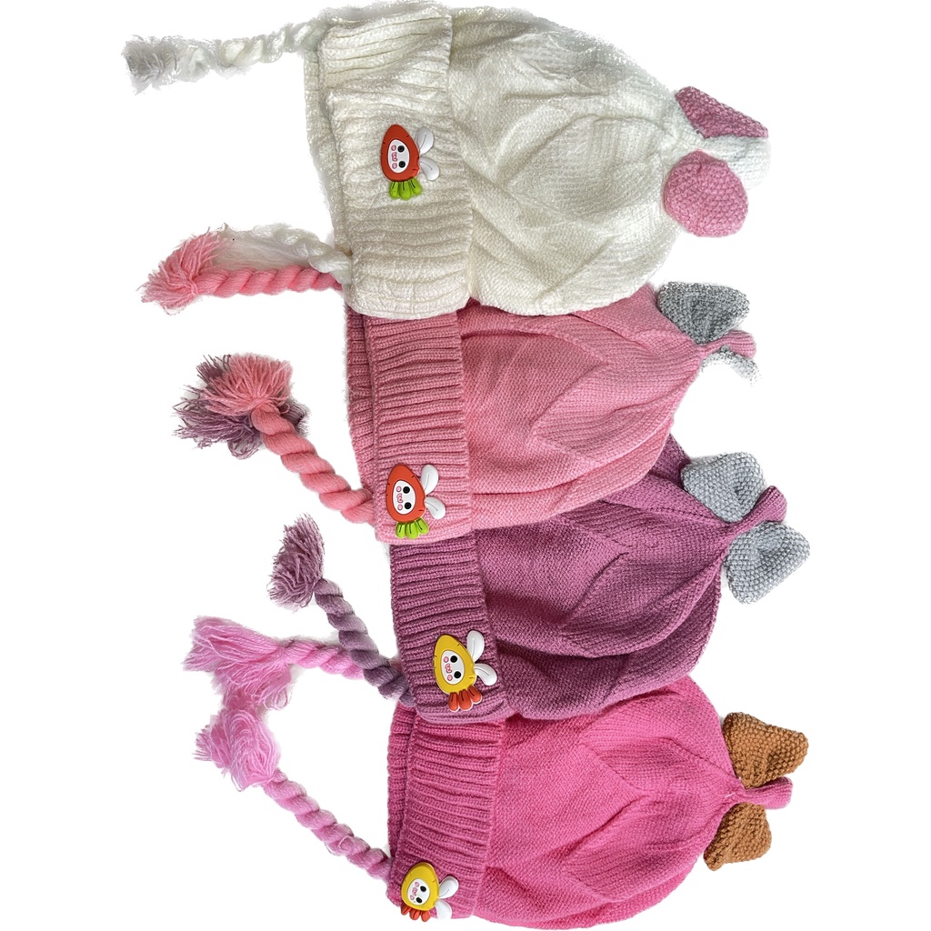 Touca Infantil Gorro Inverno Toca de Bebê Forrada de Pelinho de Lã 6 a 12 Meses