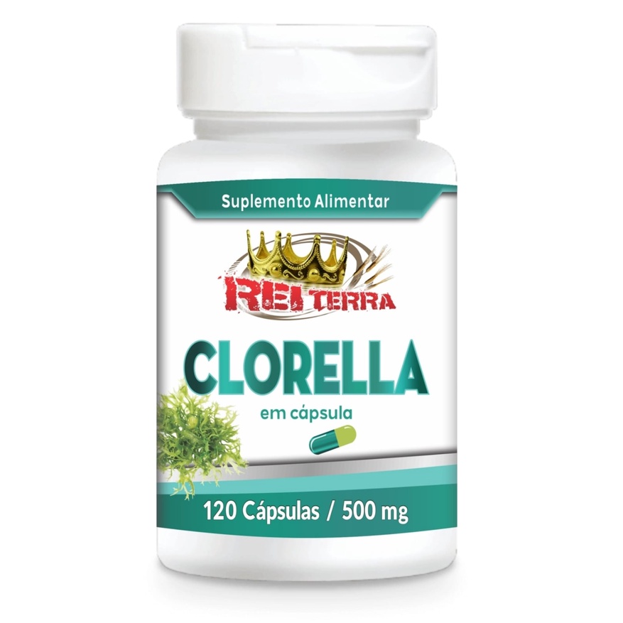 Chlorella 500mg 120 cápsulas 100% Puro Natural Microalgas Clorella