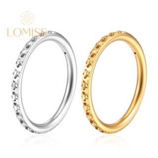 Piercing Argola AÇo Cirurgico Pvd Segmento Articulado Detalhes Estrelas- ser Usado:  Septril, Rook, Conch, Nariz em Oferta na Shopee