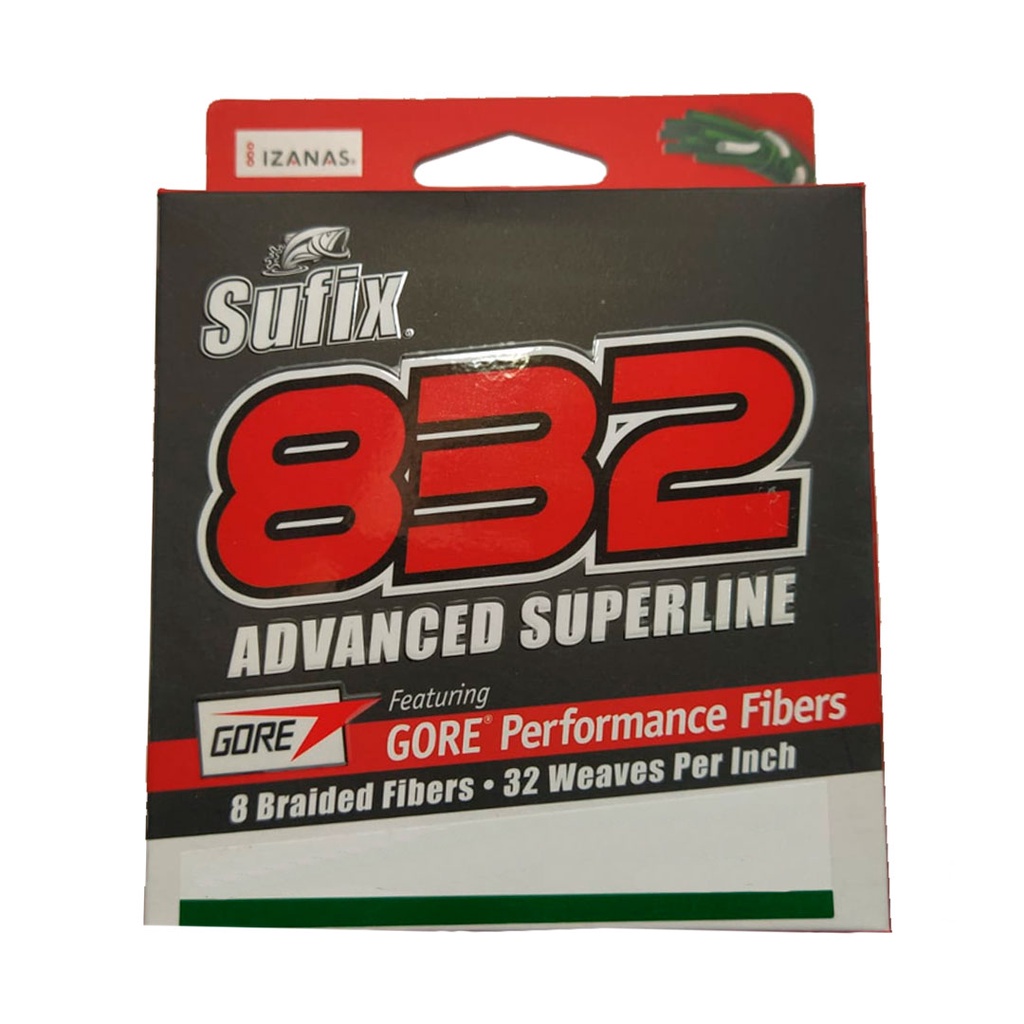 Linha Sufix 832 Avanced Superline Multifilamento 99lb 0,48mm 45kg 250m 8 Fios