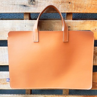 Sacola com Alça Para Notebook Couro Caramelo Premium