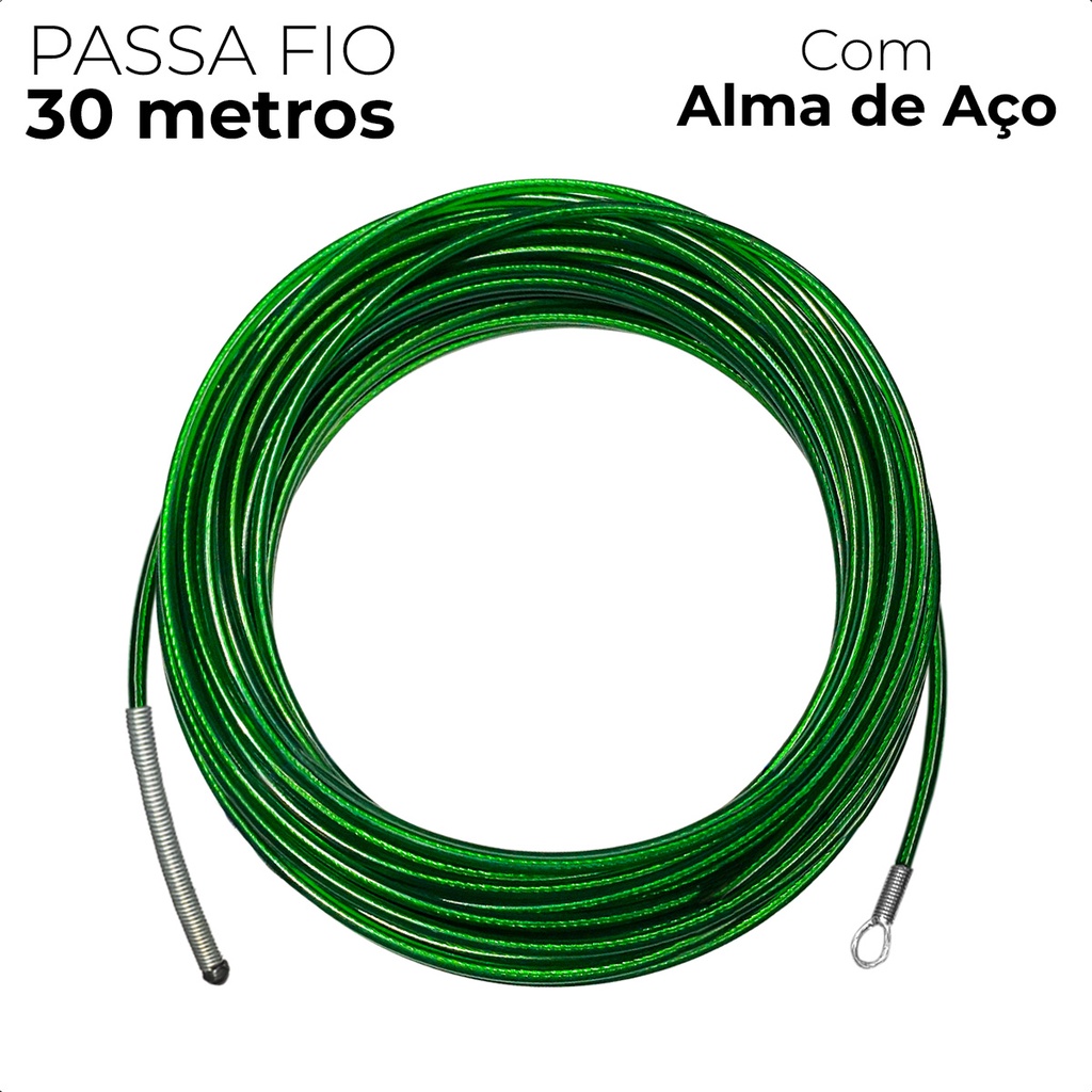 Passa Puxa Fio Guia Com Alma de Aço Profissional 5 a 30 metros