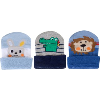 Kit 3 peças Touca Bebê infantil Recém Nascido Menina e Menino Fofurinha divertida estampada