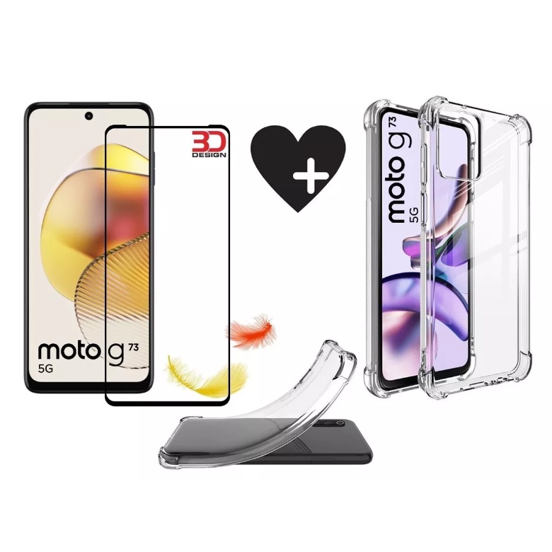 Kit Capa Capinha Moto G73 5G Tela 6,5 + Película de Vidro 3D