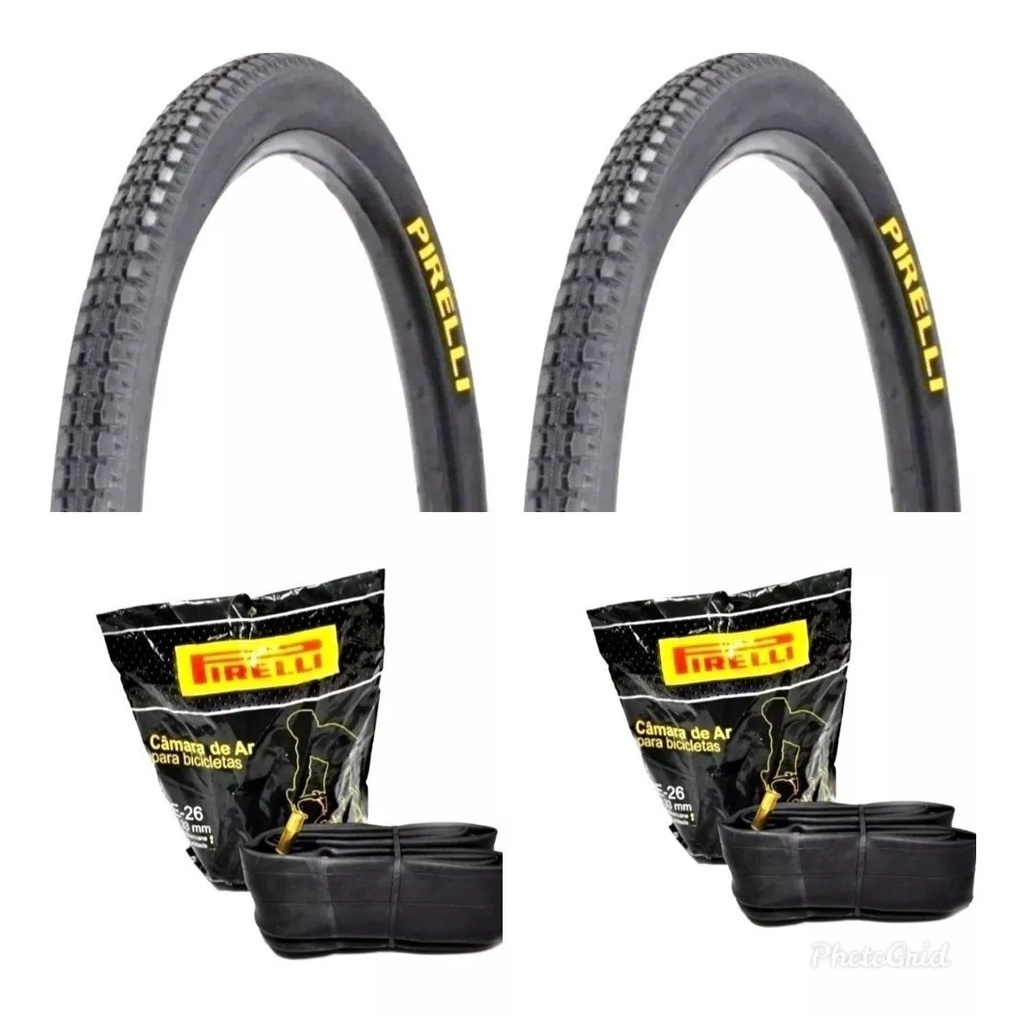 Par Pneu Aro 26 X 1.1/2x2 Pirelli Primor Barra Forte Bike + 2 Camaras