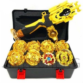 8pcs Golden Beyblade Gyro Burst With Portable Launcher em Oferta na Shopee