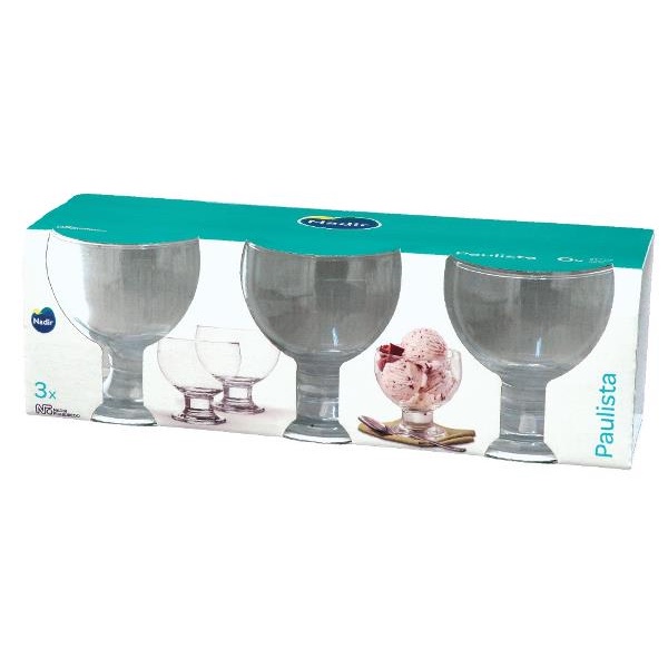 PAULISTA JG TACA PARA SORVETE C/ 03 PCS 400 ML