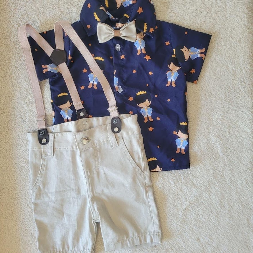 CONJUNTO ROUPA SOCIAL PEQUENO PRINCIPE LOIRO MORENO CAMISA CAMISETA ANIVERSARIO BEBE MENINO