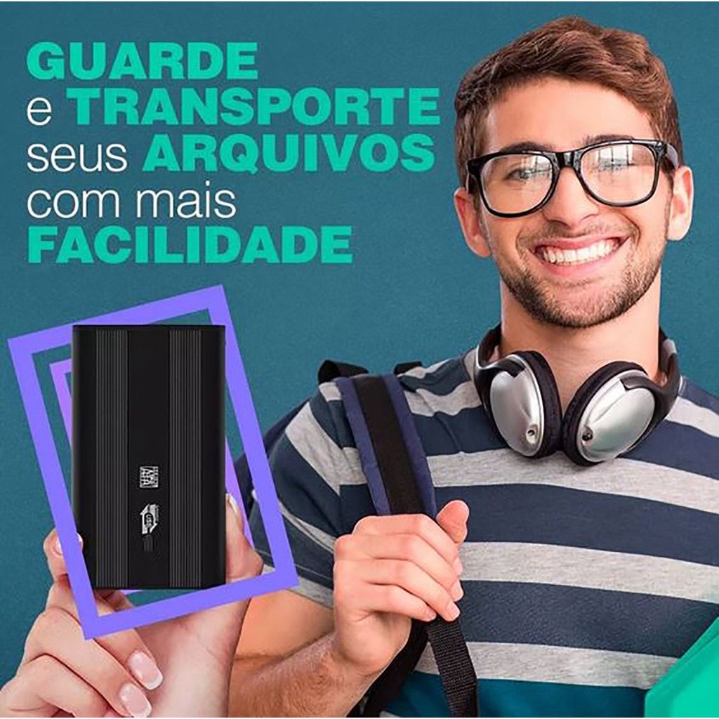 Case Hd Externo Sata 2.5 Usb 2.0 1tb Gaveta Slim Pc Notebook