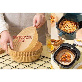 Kit Forro De Papel Forma Descartável Antiderrapante Para Airfryer Esteira A Vapor Tapetes De Cozimento De Papel Redondo Cozinha
