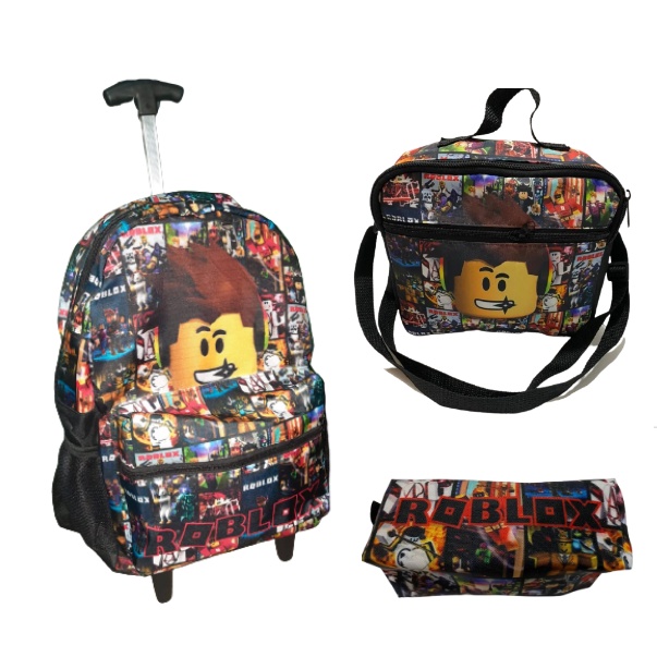 mochila escolar infantil juvenil de rodinhas roblox minecraft authentic lancheira estojo