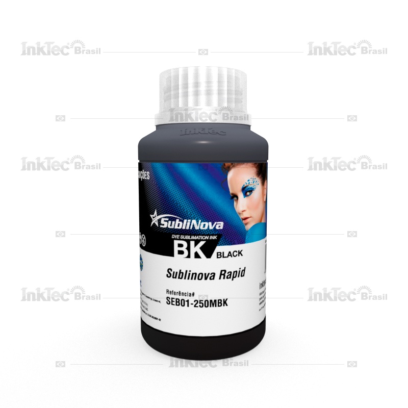 Tinta Sublimática Sublinova Rapid 250ml Black Compatível com Impressoras Epson jato de tinta L3110 L3150 L3210 L3250 L110 L120 L210 L220 L355 L365 L375 L380 L395 L396 L455 L495 L555 L565 L800 L801 L805 L810 L850 L1800