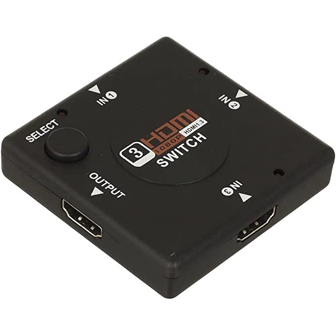 Mini HDMI Switch HUB 3 Portas e 1 Saida, 1080p Auto Switch
