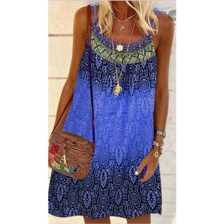 LUKABOUTIKE-VESTIDO CURTO GOLA REDONDA ALÇAS ESTAMPA GEOMÉTRICA CORES AZUL E VERDE TAMANHOS M E GG.