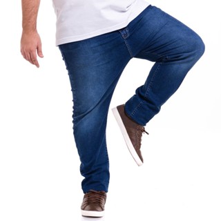Calça Jeans Lycra Masculina Plus Size Tamanho Grande Pronta Entrega Reforçada