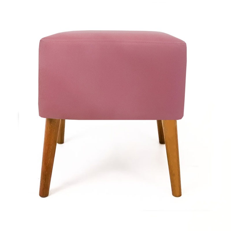 Puff Puf Marrocos Quadrado Suede Rosê 4 Pés Palitos Castanho