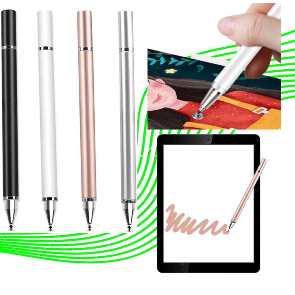 Caneta Capacitiva Stylus 2 em 1 - - Caneta para desenhar no Celular / Tablet - Caneta para Celular Tablet Notebook Touch Screen