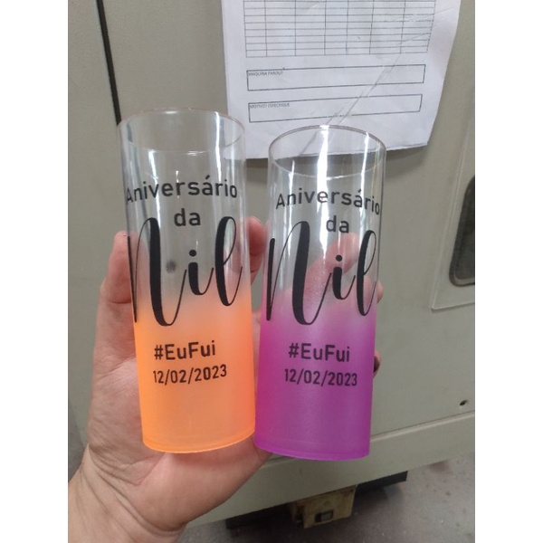 Kit 50 copos long drink degrade personalizado em Oferta na Shopee