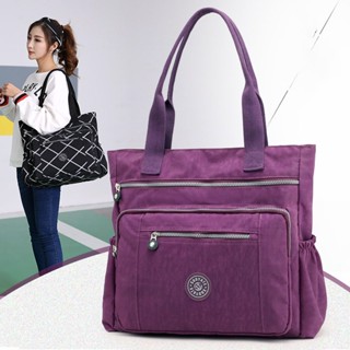 Bolsa a Ombro Casual Feminina Nova bolsa a ombro em tecido de nylon lavado de Grande capacidade