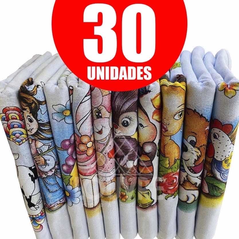 30 Panos de Prato Atacado Estampado 100% Algodão com Bainha – Kit Grande para Cozinha e Revenda