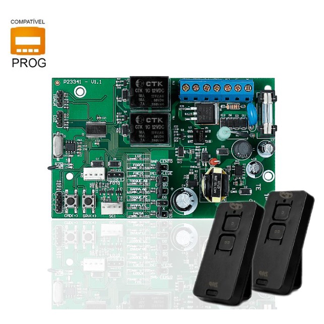 Central De Comando Placa Portão Eletrônico Pop Prog Com 2 Controles PPA Original