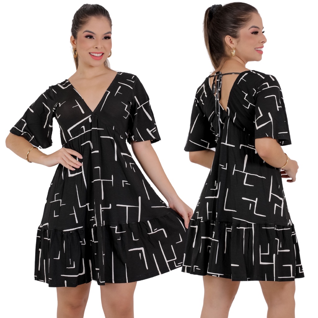 Vestido Soltinho Curto Verão Confortável C/01 Promoção Festa