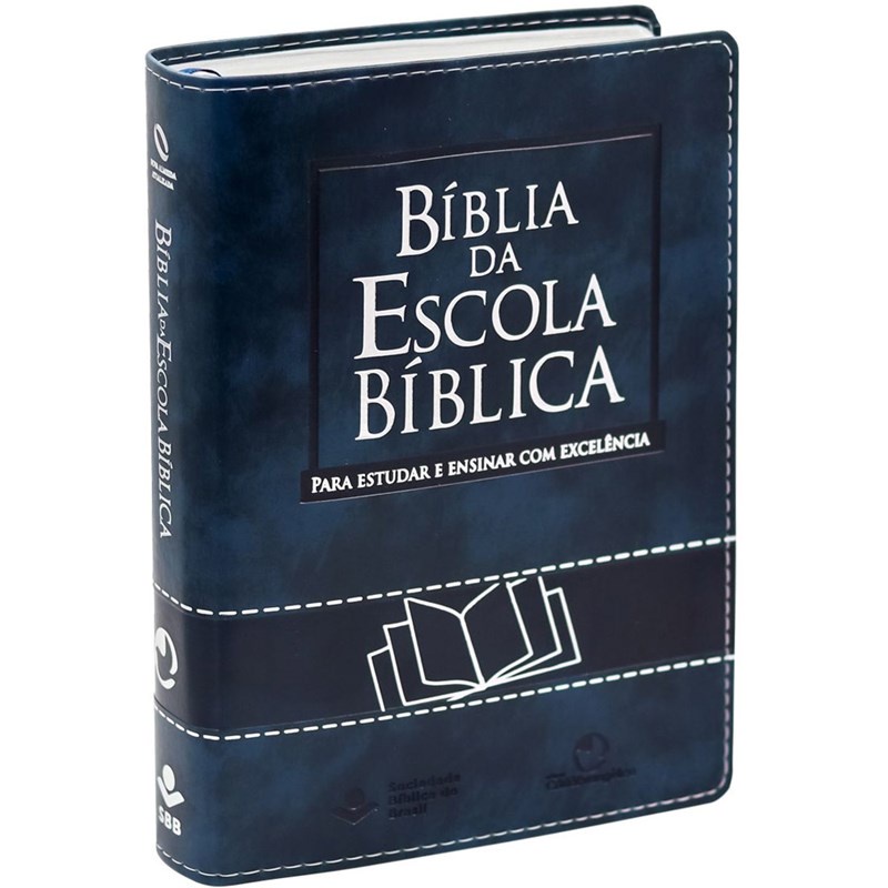 Bíblia da Escola Bíblica | NAA | Letra Normal | Capa Luxo Azul em Oferta na Shopee