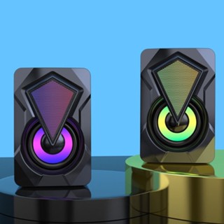 Caixinha Caixa de som computador PC gamer alto falante RGB luz de respiração fria