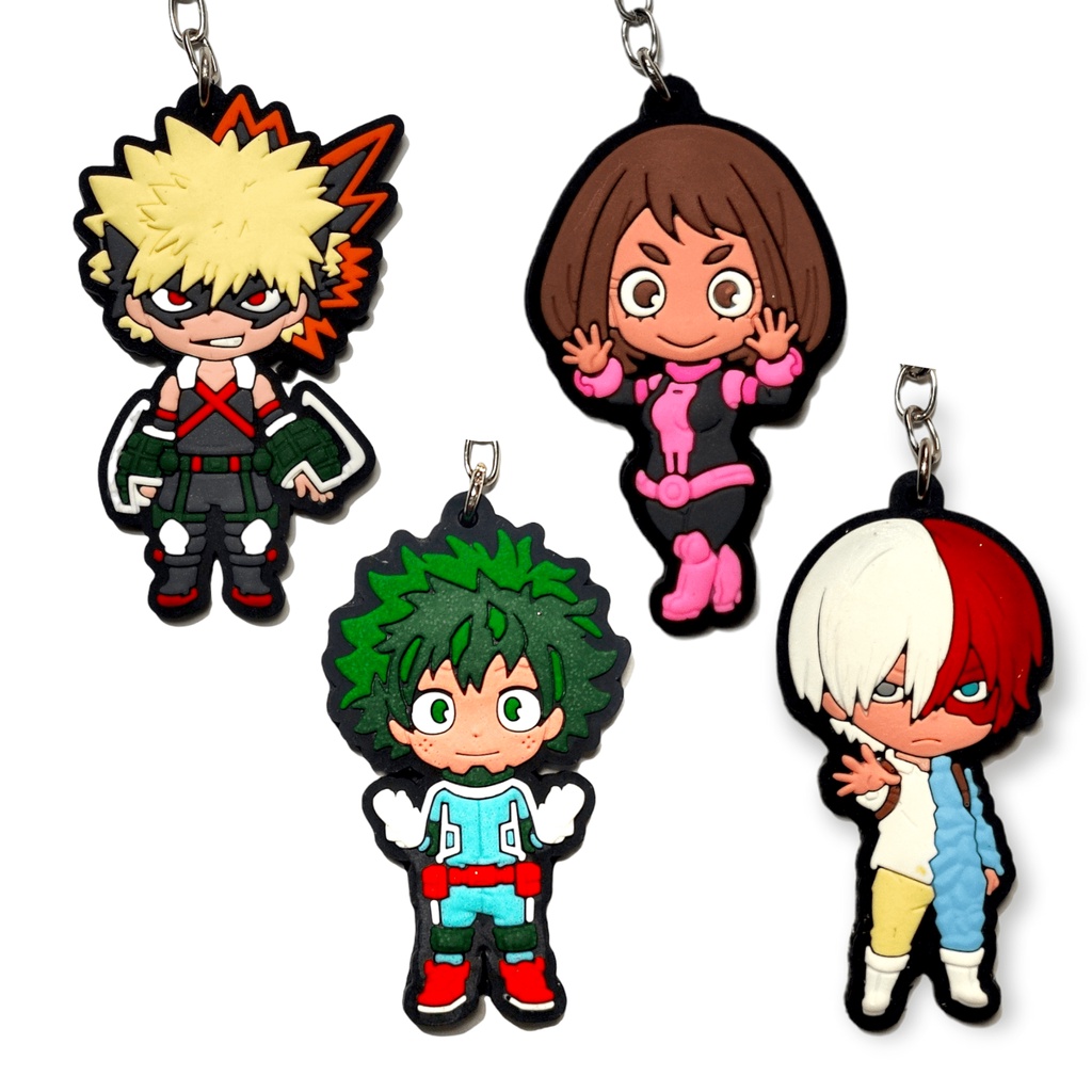 Chaveiros Emborrachados Geek Nerd Alta Qualidade Fãs Anime Boku no Hero Todoroki Midoriya Uraraka Bakugou Colecionável
