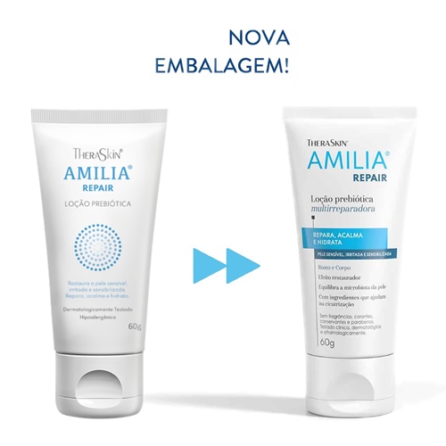 Loção Prebiótica Amilia Repair 60g em Oferta na Shopee