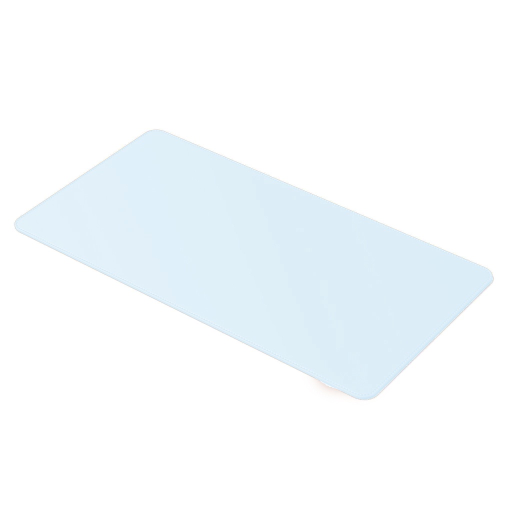 Desk Pad Grande Couro Sintético Azul Bebê Feltro Costurado Básico