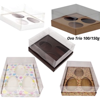 Caixa para Ovo de Colher Trio 100g/150g (20,5x17x6,5cm) - 05 - unidades - ASSK - Kafe Embalagens em Oferta na Shopee