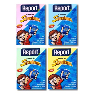 Papel Sulfite A4 210 x 297 mm 100 Folhas Brancas e Coloridas (1, 2 e 3 Unidades) – Report em Oferta na Shopee