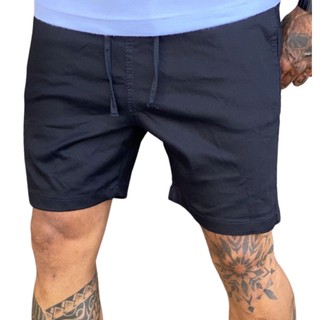 Bermuda Masculina Sarja Jogger Preta