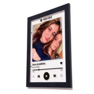 Quadro decorativo com Moldura Música Spotify - Personalizado com sua foto e musica , Sala, Quarto, Escritório Cozinha Área de lazer quarto de bebê